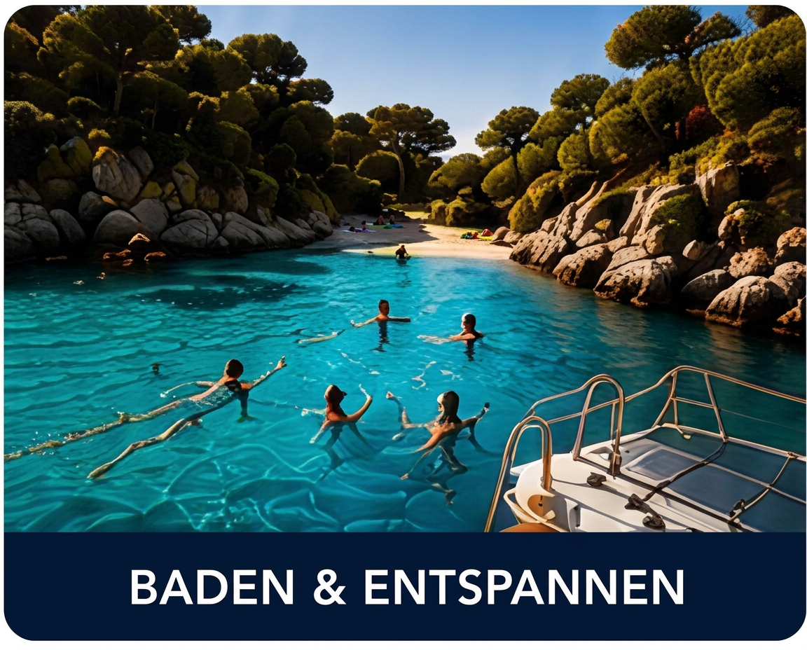 Baden und Entspannen im türkisfarbenen Wasser vor Mallorca
